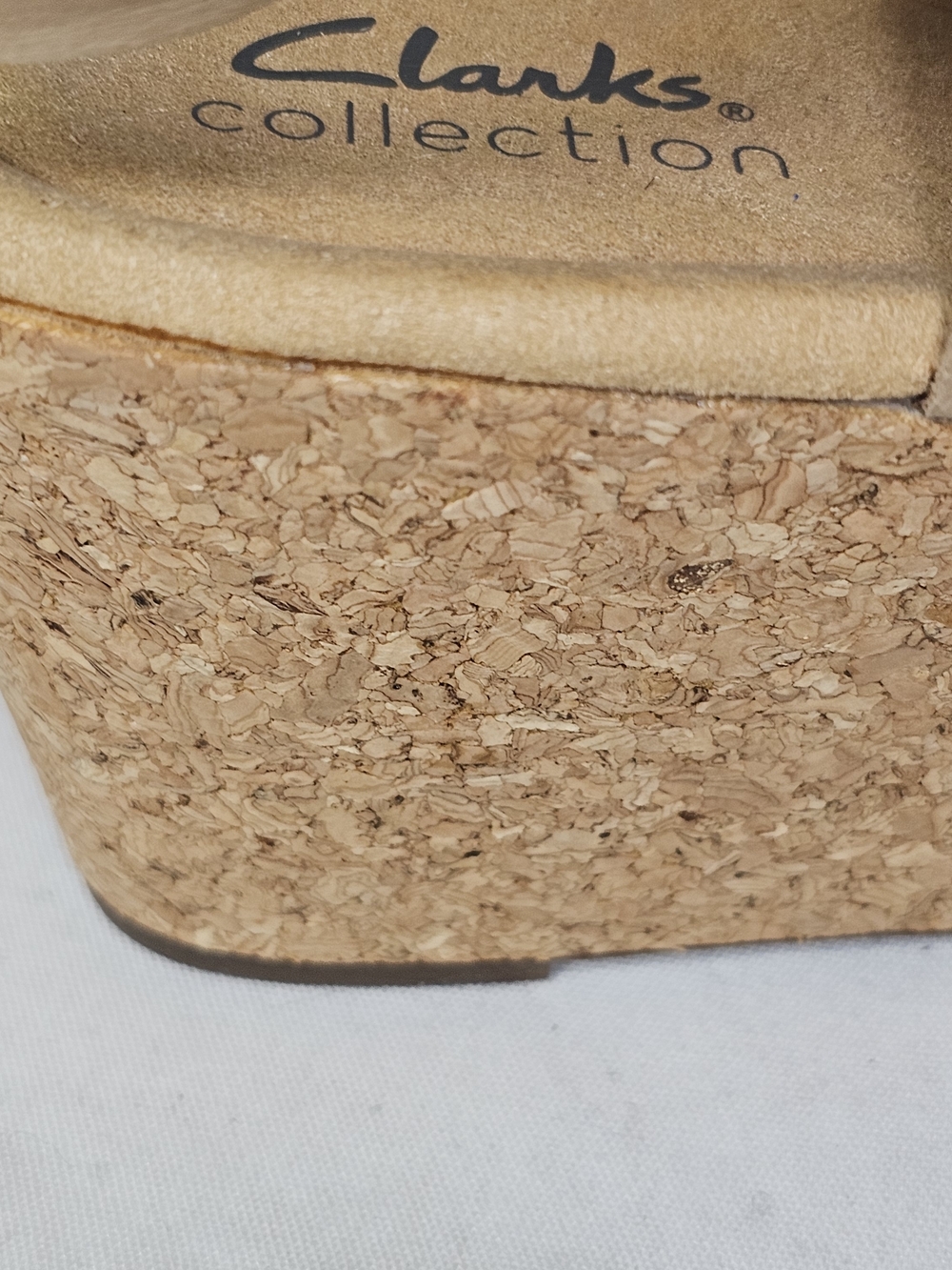 Clarks Annadel Eirwyn Wedge Sandals Size 11W NWT Tan Suede Cork Slingback - Picture 16 of 16
